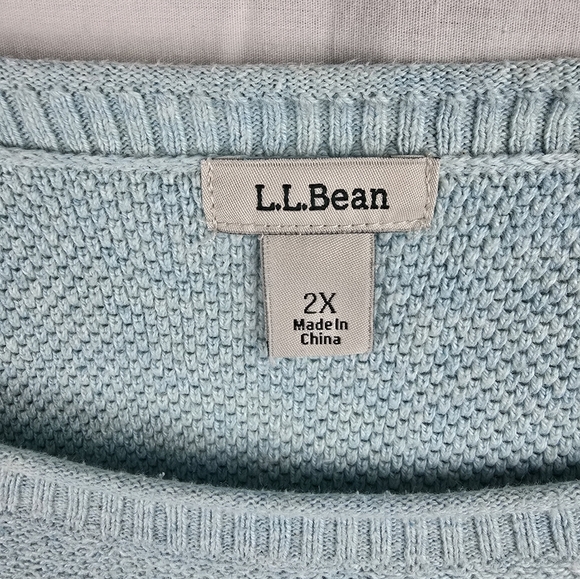 L.L. Bean Teal Blue Crew Neck Long Sleeve Sweater Sz 2X - Picture 3 of 8